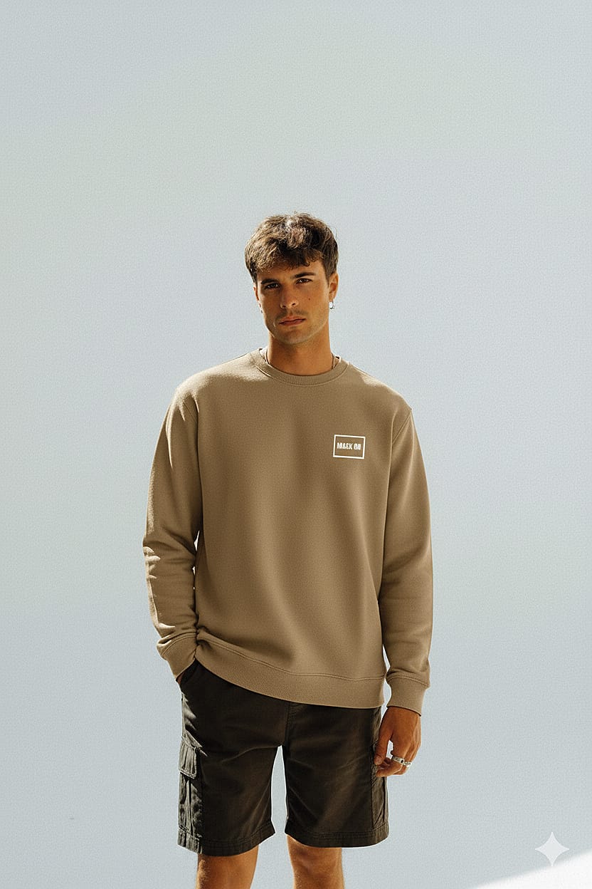 Basic Essential Beige Sweatshirt
