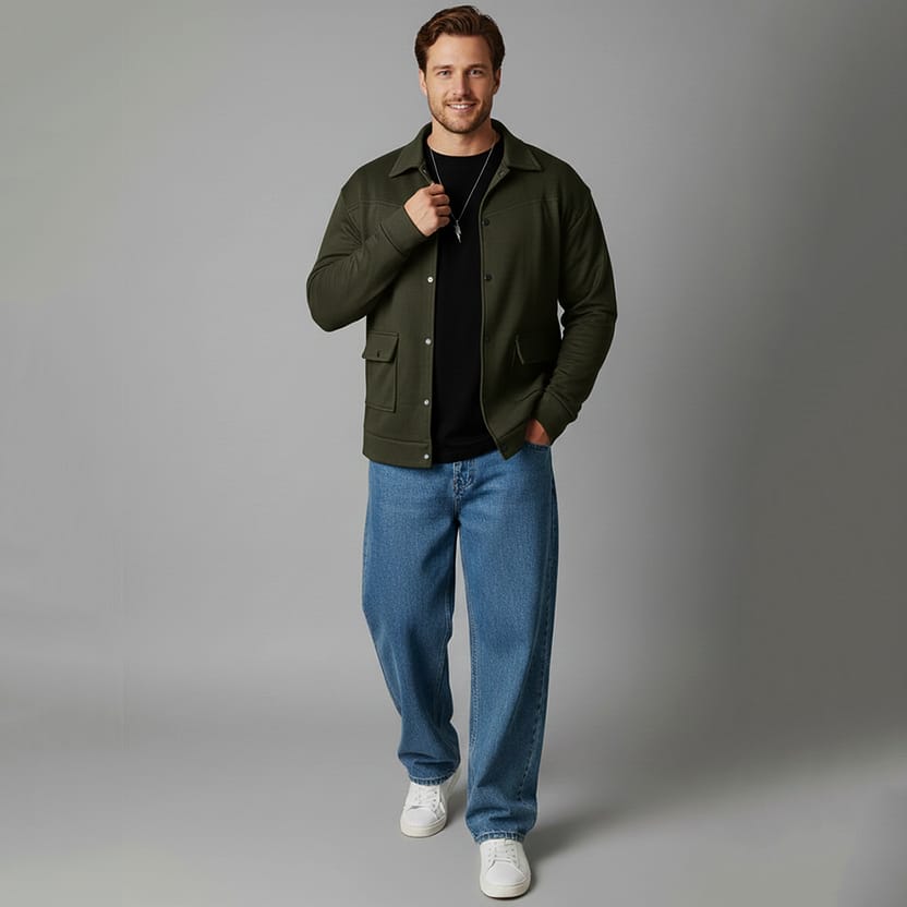 Deep Layer Olive Green Jacket