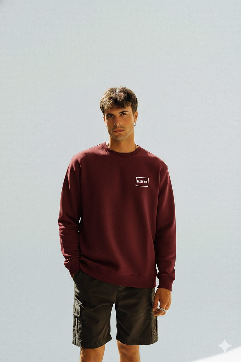 Basic Essential Maroon Sweatshirt