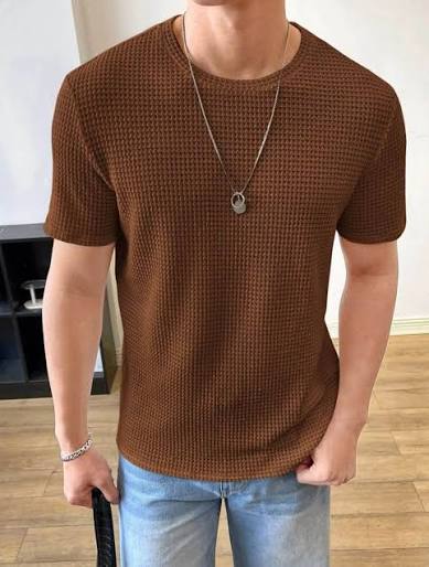 Waffle knitted Brown Tee