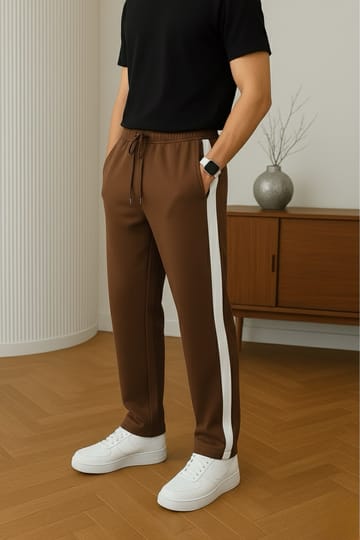 Brown Stripped Sweatpants